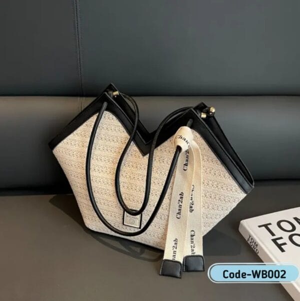 2025 Woven Tote Bag – Large Capacity Vegan Leather Shoulder Bag | WB002 - Image 4