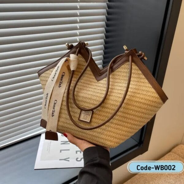 2025 Woven Tote Bag – Large Capacity Vegan Leather Shoulder Bag | WB002 - Image 5