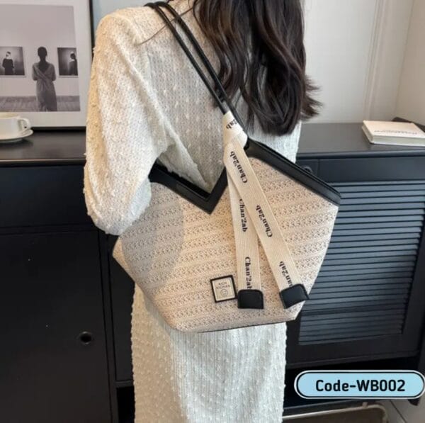 2025 Woven Tote Bag – Large Capacity Vegan Leather Shoulder Bag | WB002 - Image 7