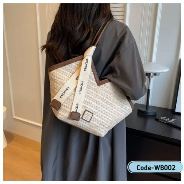 2025 Woven Tote Bag – Large Capacity Vegan Leather Shoulder Bag | WB002 - Image 8