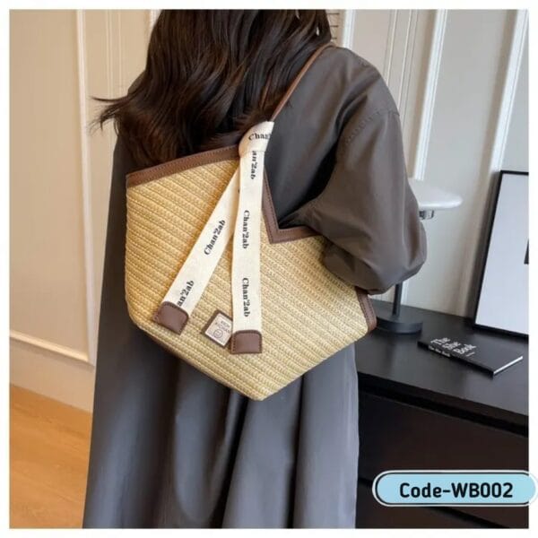 2025 Woven Tote Bag – Large Capacity Vegan Leather Shoulder Bag | WB002 - Image 9