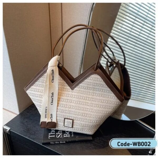 2025 Woven Tote Bag – Large Capacity Vegan Leather Shoulder Bag | WB002 - Image 10