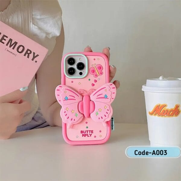 Kawaii 3D Butterfly Silicone Case for iPhone | A003 - Image 2