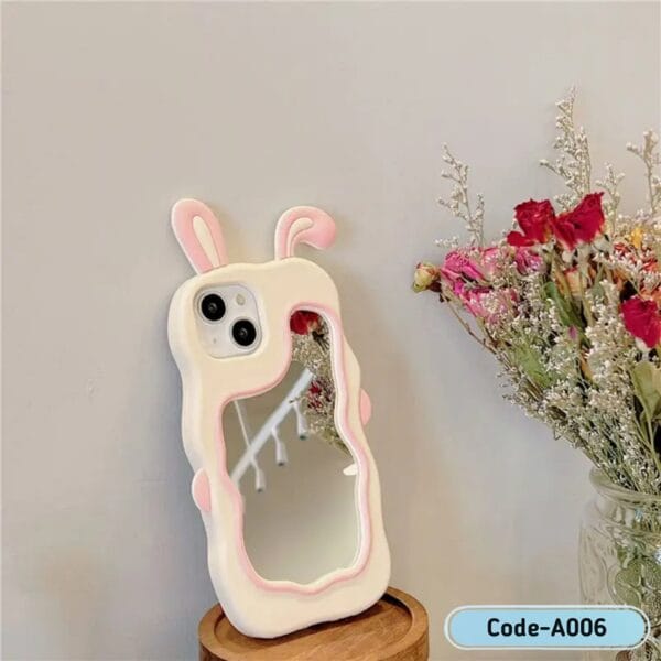 Rabbit Makeup Mirror iPhone Case – Cute & Functional | A006 - Image 5