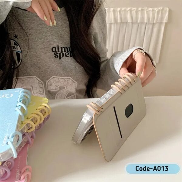Notebook Style Flip Phone Case with Kickstand For I Phone | A013 - Image 2