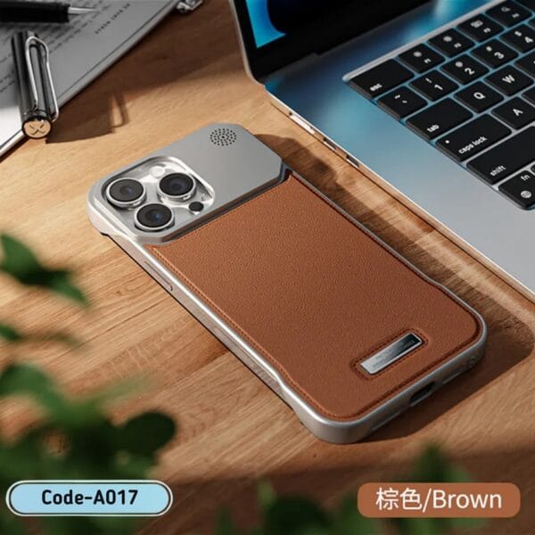 Luxury Leather & Metal Magnetic Phone Case | A017 - Image 3