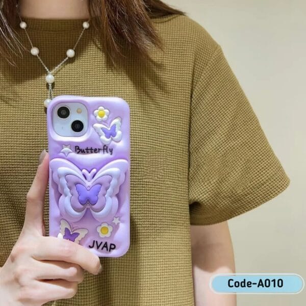 Butterfly Cartoon Cute Phone Case With Bracket Stand | A010 - Image 4