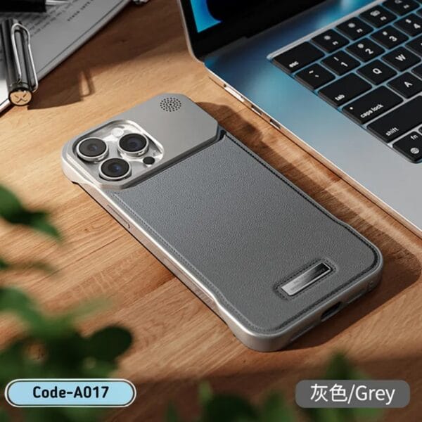 Luxury Leather & Metal Magnetic Phone Case | A017 - Image 2