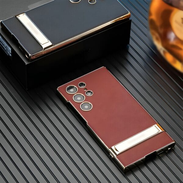Electroplated PU Leather Phone Case Premium Protection & Style | S007