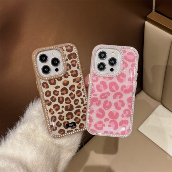 Leopard Print Adhesive Phone Case – Stylish & Protective - A029 - Image 3