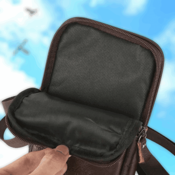 Leather Waist Bag Double Zipper | B001 - Image 8