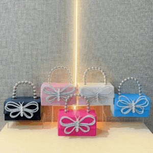 Luxury Rhinestone Bow Colorful Handheld Bag Elegant Jewelry Storage | WB003
