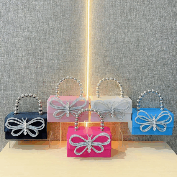 Luxury Rhinestone Bow Colorful Handheld Bag Elegant Jewelry Storage | WB003
