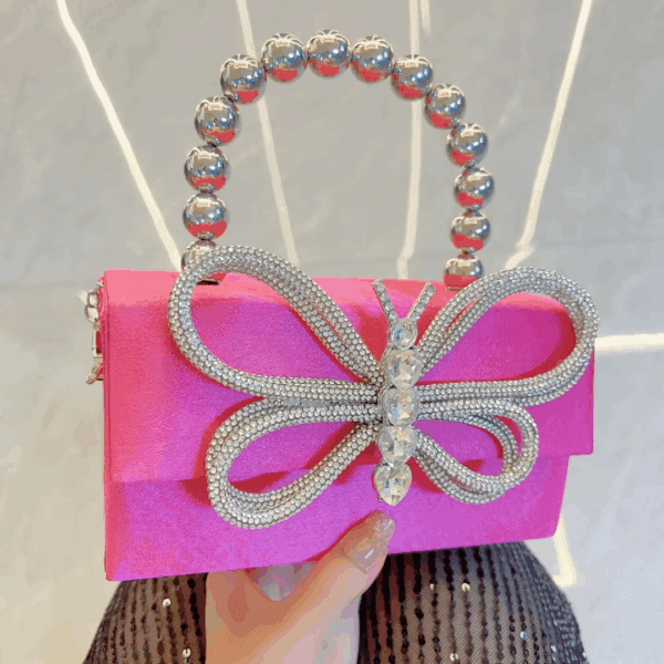 Luxury Rhinestone Bow Colorful Handheld Bag Elegant Jewelry Storage | WB003 - Image 3