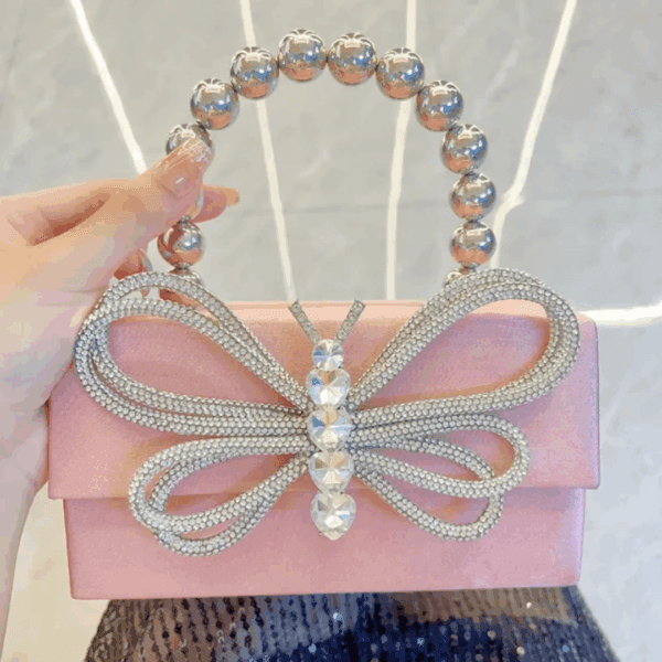 Luxury Rhinestone Bow Colorful Handheld Bag Elegant Jewelry Storage | WB003 - Image 5
