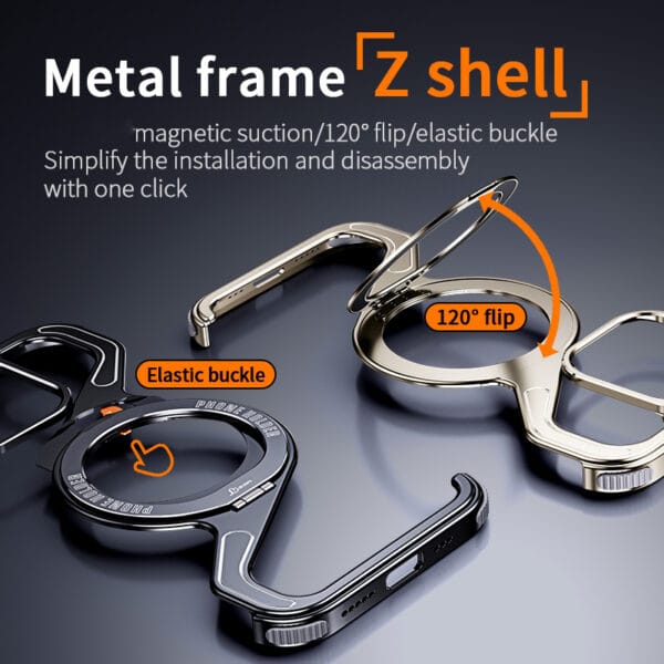 Z-Type Aluminum Magnetic Premium iPhone Case – Sleek & Functional - A040 - Image 7