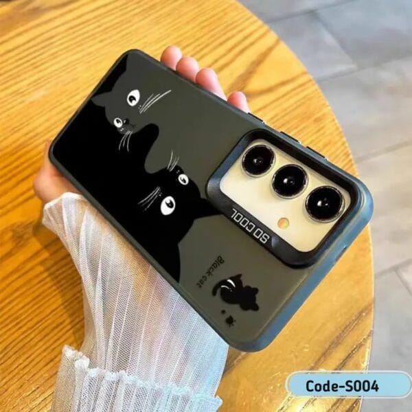 Cute Black White Cat Design Phone Case For Samsung | S004 - Image 4