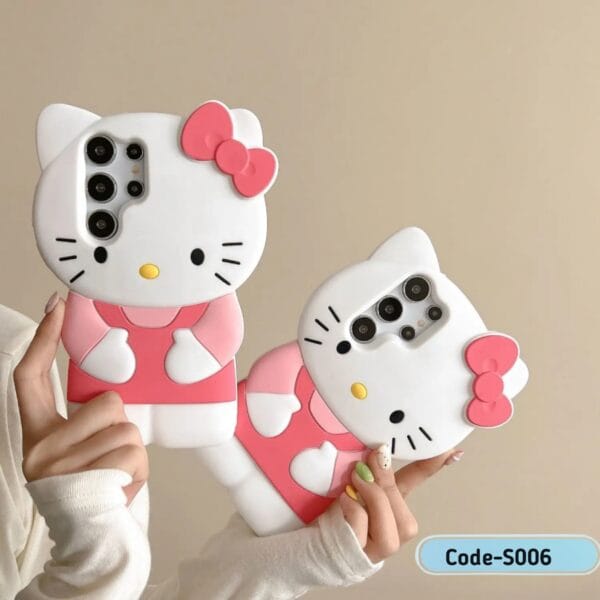 Hello Cute Cat Phone Case Silicone Cover For Samsung | S006 - Image 2