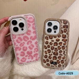 Leopard Print Adhesive Phone Case – Stylish & Protective - A029