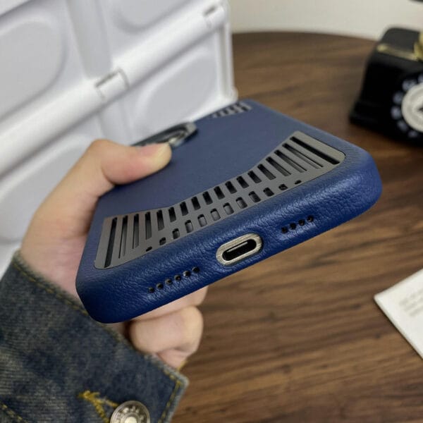 Aluminium Heat Dissipation Magnetic PU Leather Phone Case For I Phone | A030 - Image 4