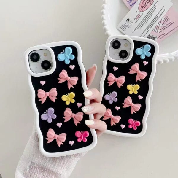 Cute Silicone Butterfly Bow Mobile Phone Case - A034 - Image 5
