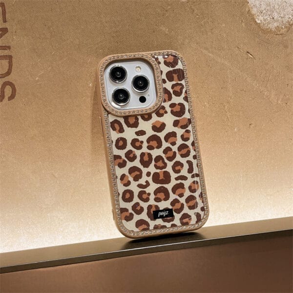 Leopard Print Adhesive Phone Case – Stylish & Protective - A029 - Image 5