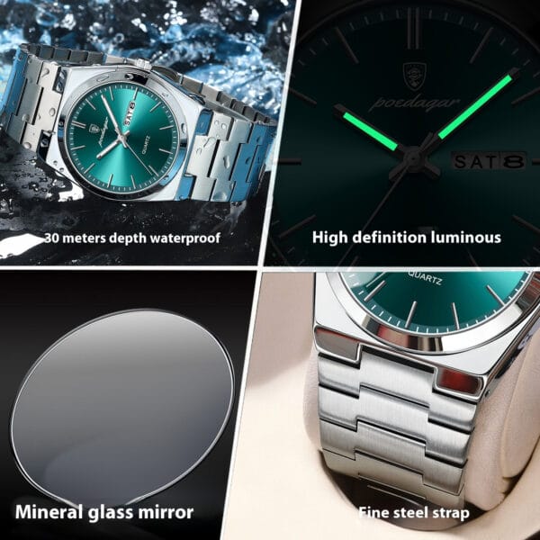 POEDAGAR 930 Luxury Waterproof Watch | WM001 - Image 4