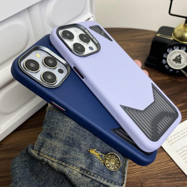 Aluminium Heat Dissipation Magnetic PU Leather Phone Case For I Phone | A030 - Image 5