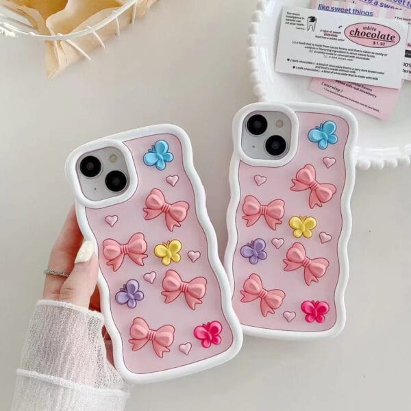 Cute Silicone Butterfly Bow Mobile Phone Case - A034 - Image 4