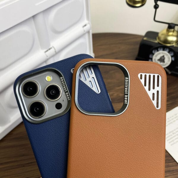 Aluminium Heat Dissipation Magnetic PU Leather Phone Case For I Phone | A030 - Image 6