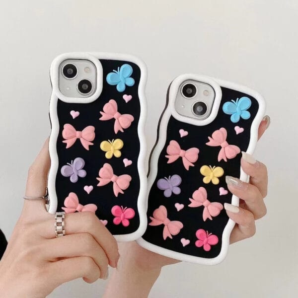 Cute Silicone Butterfly Bow Mobile Phone Case - A034 - Image 3