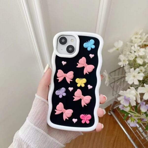 Cute Silicone Butterfly Bow Mobile Phone Case - A034 - Image 2