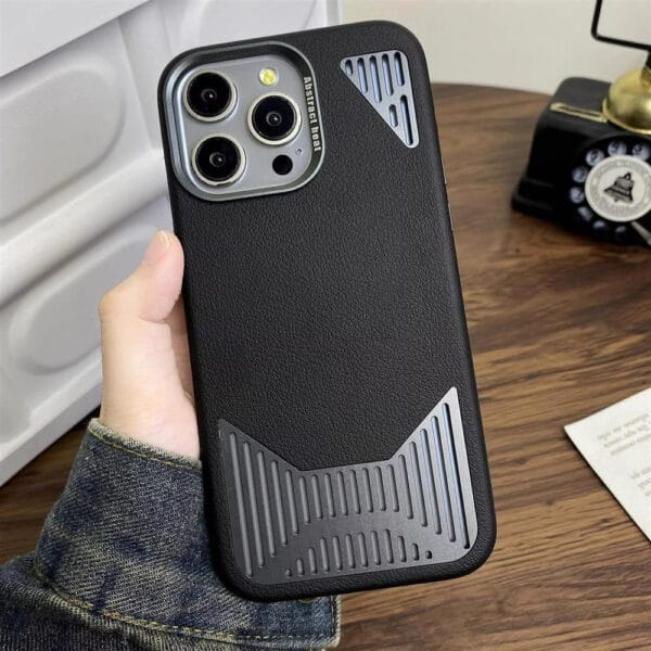 Aluminium Heat Dissipation Magnetic PU Leather Phone Case For I Phone | A030 - Image 12