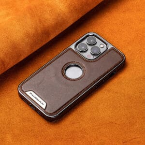Luxury Electroplated Leather Magnetic iPhone Case – Sleek & Durable - A041