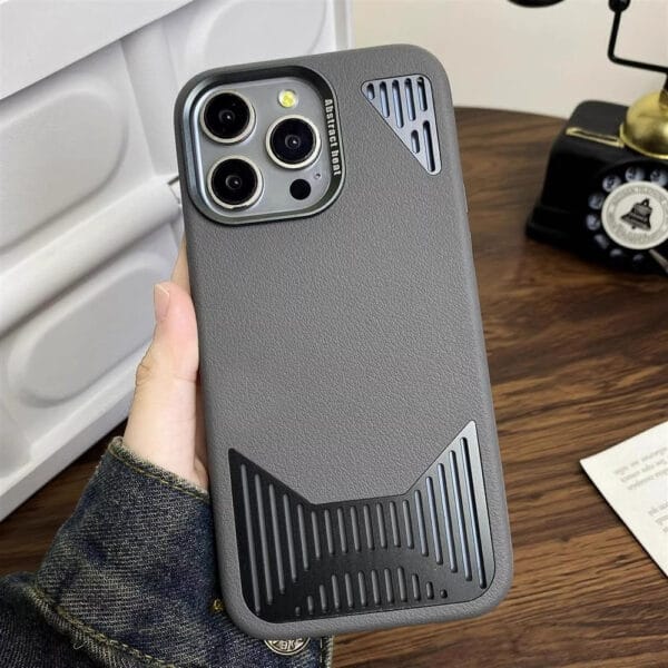 Aluminium Heat Dissipation Magnetic PU Leather Phone Case For I Phone | A030 - Image 9