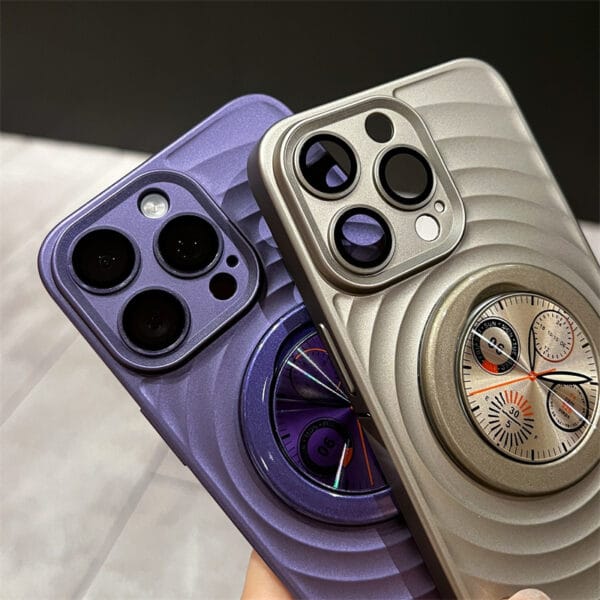 Wave Pattern Magnetic Time Dial iPhone Case – A052 - Image 2