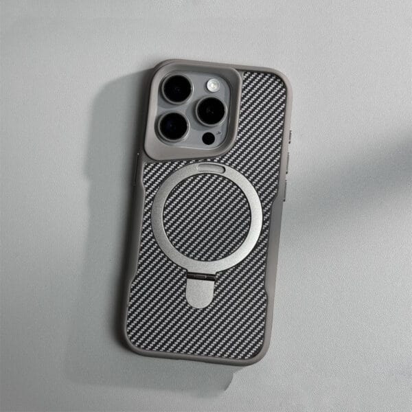 Luxury Carbon Fiber Texture Magnetic Phone Case for iPhone - A055 - Image 2