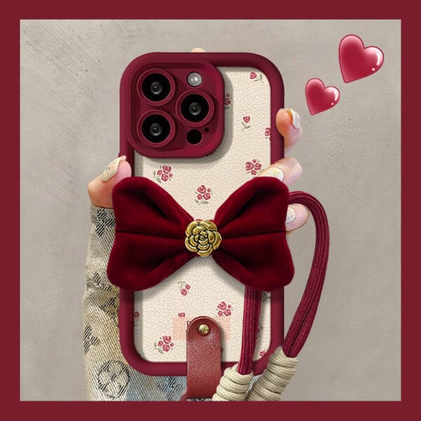 Camellia Flower Wrist‑Strap TPU Phone Case - A056 - Image 2