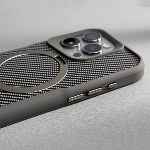 Luxury Carbon Fiber Texture Magnetic Phone Case for iPhone - A055 - Image 3