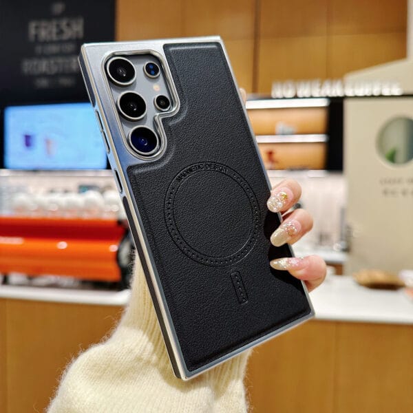 Luxury PU Leather Magnetic Mobile Phone Cases for Samsung - S019 - Image 2