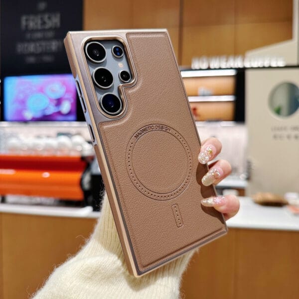 Luxury PU Leather Magnetic Mobile Phone Cases for Samsung - S019 - Image 3