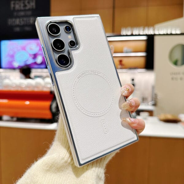 Luxury PU Leather Magnetic Mobile Phone Cases for Samsung - S019 - Image 5